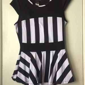 Black & White Peplum Top